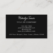 QRコードビジネスロゴブラックモダンプロフェッショナル 名刺 (裏面)