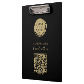 QRコードビジネスロゴブラックモダン クリップボード (左)