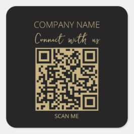 QRコードビジネスロゴブラックモダン スクエアシール
