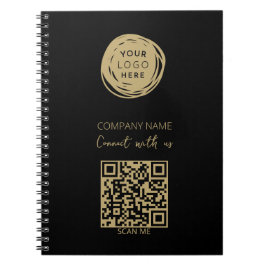 QRコードビジネスロゴブラックモダン ノートブック