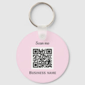 QRコードビジネスロゴプロフェッショナルカスタムピンク キーホルダー (正面)