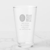 QRコードビジネスロゴプロフェッショナルブラックモダン タンブラーグラス (裏面)