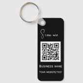 QRコードビジネスロゴプロフェッショナルブラック キーホルダー (正面)