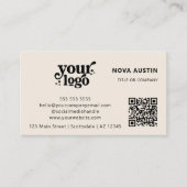 QRコードビジネスロゴプロフェッショナルモダンクリーム 名刺 (正面)