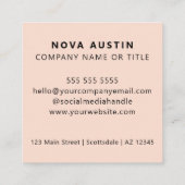 QRコードビジネスロゴプロフェッショナルモダンピンク スクエア名刺 (裏面)