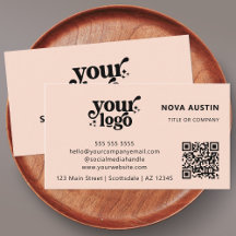 QRコードビジネスロゴプロフェッショナルモダンピンク