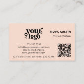 QRコードビジネスロゴプロフェッショナルモダンピンク 名刺 (正面)