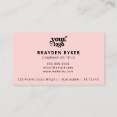 QRコードビジネスロゴプロフェッショナルモダンピンク 名刺 (裏面)