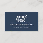 QRコードビジネスロゴプロフェッショナルモダン青 名刺 (裏面)