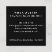 QRコードビジネスロゴプロフェッショナルモダン黒 スクエア名刺 (裏面)