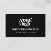 QRコードビジネスロゴプロフェッショナルモダン黒 名刺 (裏面)