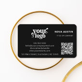 QRコードビジネスロゴプロフェッショナルモダン黒 名刺