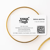 QRコードビジネスロゴプロフェッショナルモダン黒 名刺