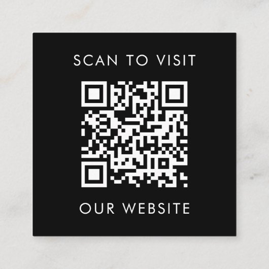 QRコードビジネスロゴプロフェッショナル白黒 スクエア名刺 (裏面)