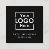 QRコードビジネスロゴプロフェッショナル白黒 スクエア名刺 (正面)