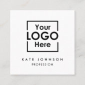 QRコードビジネスロゴプロフェッショナル白黒 スクエア名刺 (正面)