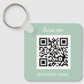 QRコードビジネスロゴプロフェッショナルSage Green キーホルダー (正面)