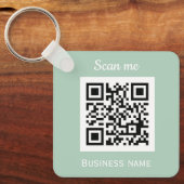 QRコードビジネスロゴプロフェッショナルSage Green キーホルダー (正面)