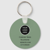 QRコードビジネスロゴプロフェッショナルSage Green キーホルダー (裏面)
