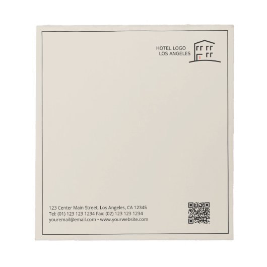 QRコードビジネスロゴプロモーションメモ帳 ノートパッド (正面)