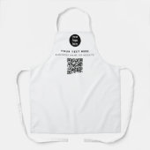 QRコードビジネスロゴホワイトミニマリストビジネス エプロン (正面)