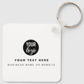 QRコードビジネスロゴホワイトミニマリストビジネス キーホルダー (裏面)