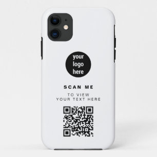 QRコードビジネスロゴホワイトミニマリスト企業の iPhone 11 ケース
