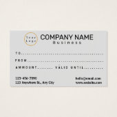 QRコードビジネスロゴモダンギフトカード (裏面)