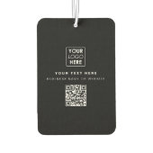 QRコードビジネスロゴモダンビジネスブラック カーエアーフレッシュナー (裏面)