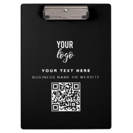 QRコードビジネスロゴモダンビジネスブラック クリップボード