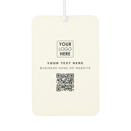 QRコードビジネスロゴモダンビジネスホワイト カーエアーフレッシュナー (正面)