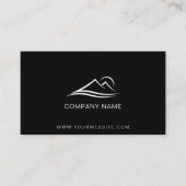 QRコードビジネスロゴモダンプロフェッショナルブラック 名刺 (正面)