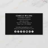 QRコードビジネスロゴモダンプロフェッショナルブラック 名刺 (裏面)