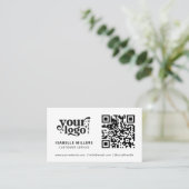 QRコードビジネスロゴモダンプロフェッショナル白 名刺 (スタンド正面)