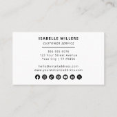 QRコードビジネスロゴモダンプロフェッショナル白 名刺 (裏面)