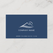 QRコードビジネスロゴモダンプロフェッショナル青 名刺 (正面)