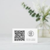 QRコードビジネスロゴモダンプロフェッショナル 名刺 (スタンド正面)