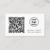 QRコードビジネスロゴモダンプロフェッショナル 名刺 (正面)