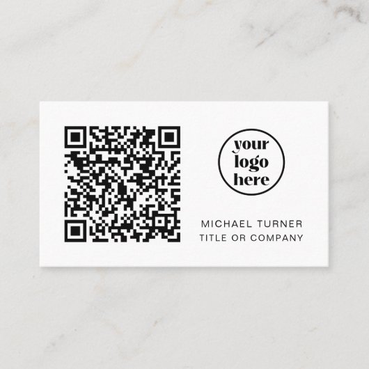 QRコードビジネスロゴモダンプロフェッショナル 名刺 (正面)