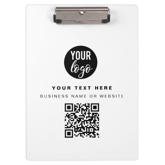 QRコードビジネスロゴモダンミニマリスト クリップボード (正面)