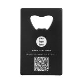 QRコードビジネスロゴモダンミニマリスト クレジットカード栓抜き (裏面)