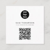 QRコードビジネスロゴモダンミニマリスト コーリングカード (正面)