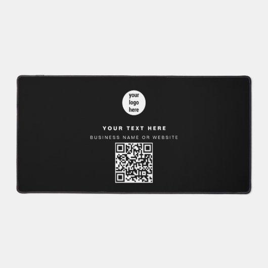 QRコードビジネスロゴモダンミニマリスト デスクマット (正面)