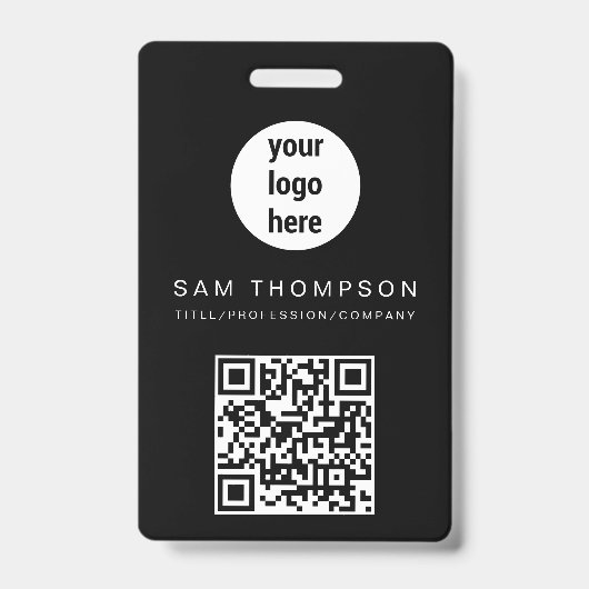 QRコードビジネスロゴモダンミニマリスト バッジ (表面)
