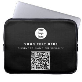 QRコードビジネスロゴモダンミニマリスト ラップトップスリーブ