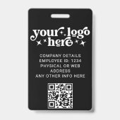 QRコードビジネスロゴ付き黒人写真ID バッジ (裏面)