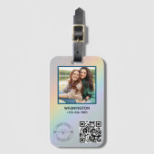 Qrコードビジネスロゴ名写真タイトル詳細 ラゲッジタグ (正面縦)