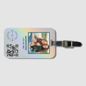 Qrコードビジネスロゴ名写真タイトル詳細 ラゲッジタグ (正面横)