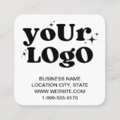 QRコードビジネスロゴ白モダン スクエア名刺 (正面)