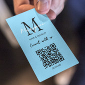 QRコードビジネスロゴ薄い青 名刺